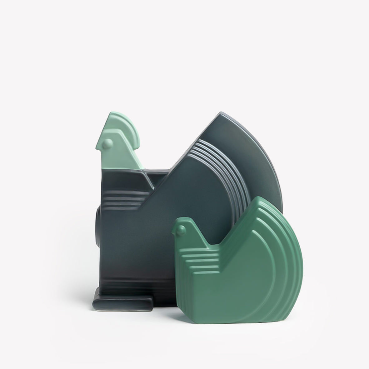 COCK AND HEN Set Green