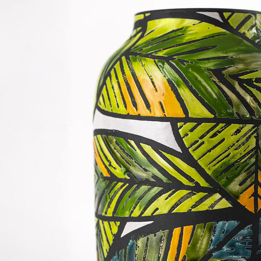 Yapraklı Tropikal Vazo